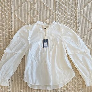 Oversized White Long-Sleeve Shirt